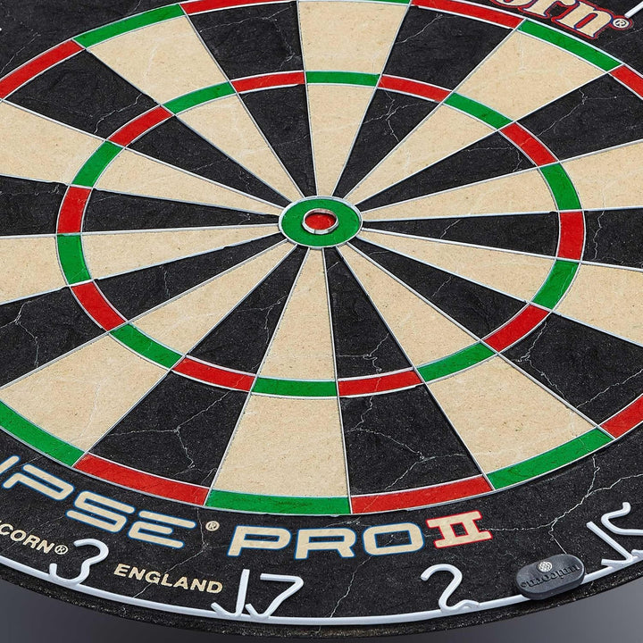 Dartboard | Eclipse Pro 2 | Flat Profile Number Ring | Championship Quality Sisal Bristle | Staple-Free Construction
