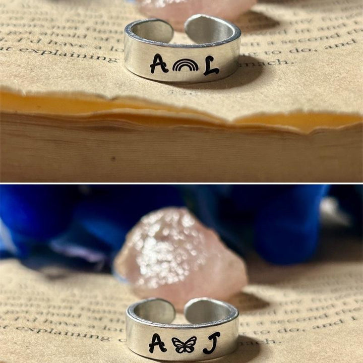 Adjustable Custom Couples Heart Ring, Anniversary Gift Idea | Promise Ring | Valentine’S Day | Couple Ring | Bestie Ring