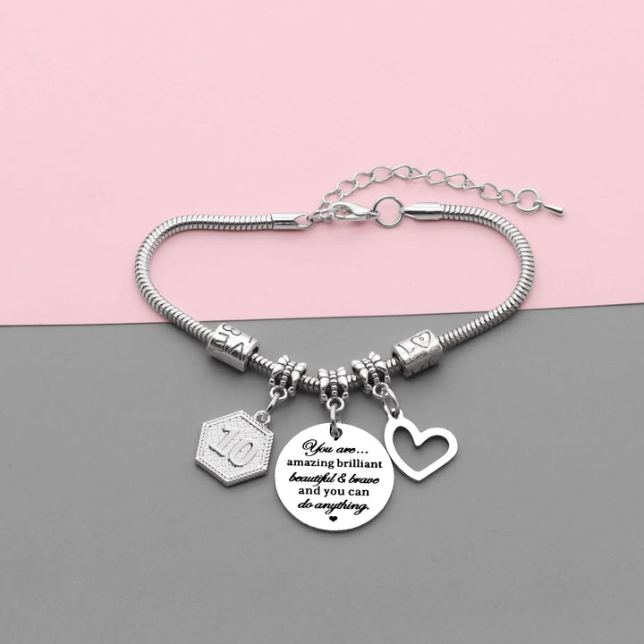Birthday Gifts for Women Girls Bracelet Birthday Charm Bracelet 10Th - 19Th 21St Birthday Gifts for Daughter Niece Sister Friend