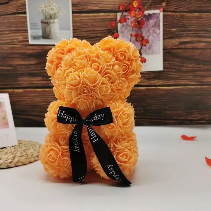 Teddy Bear Valentine'S Day Gift Creative Rose Bear Gift PE Flower Romantic Foam Bear Christmas Decorative Gift Mother'S Day