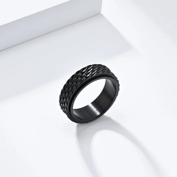 Dragon Scale Stainless Steel Anxiety Ring for Men Spinner for Anxiety Cool Ring Gifts for Him