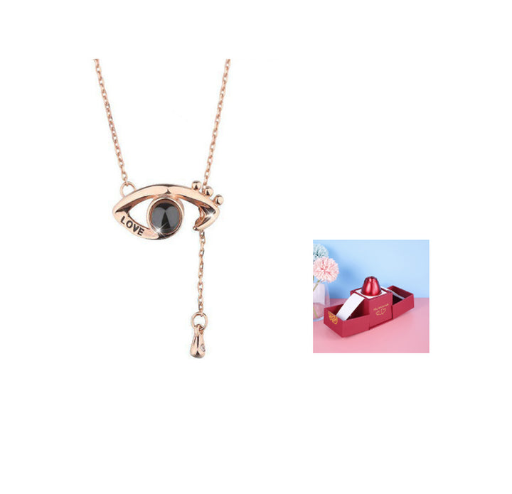 Hot Valentine'S Day Gifts Metal Rose Jewelry Gift Box Necklace for Wedding Girlfriend Necklace Gifts