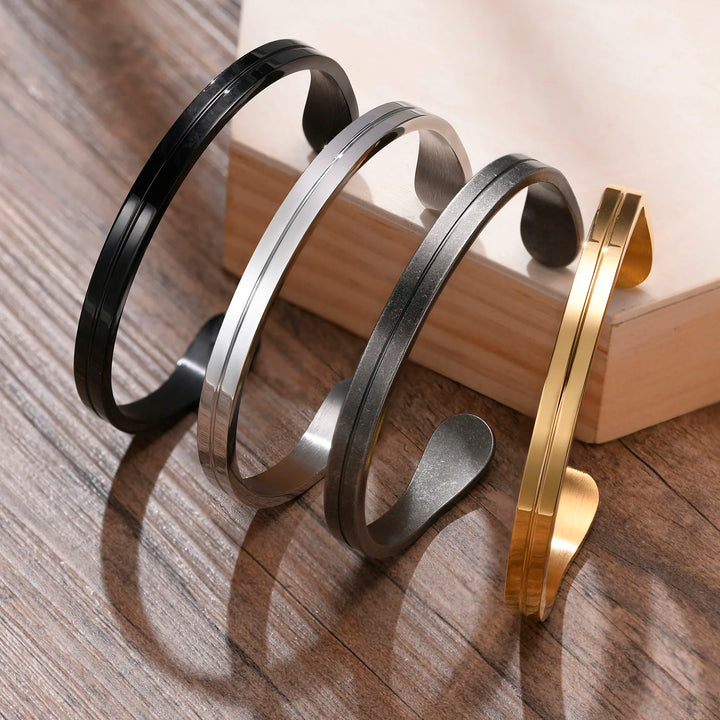 Men'S Thin Bracelet,Stainless Steel Cuff Bangle Bracelet, Thin Cuff, Boyfriend Cuff, Gifts for Him, Father'S Day Gifts