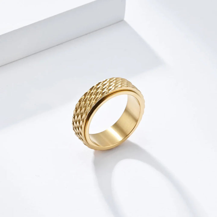 Dragon Scale Stainless Steel Anxiety Ring for Men Spinner for Anxiety Cool Ring Gifts for Him