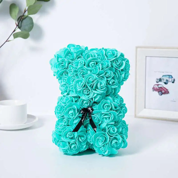 Teddy Bear Valentine'S Day Gift Creative Rose Bear Gift PE Flower Romantic Foam Bear Christmas Decorative Gift Mother'S Day