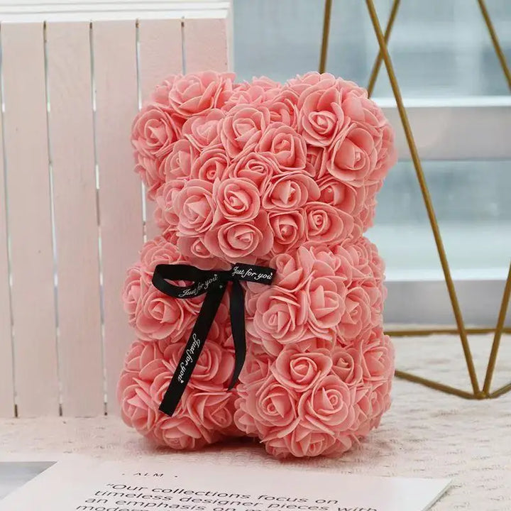 Teddy Bear Valentine'S Day Gift Creative Rose Bear Gift PE Flower Romantic Foam Bear Christmas Decorative Gift Mother'S Day