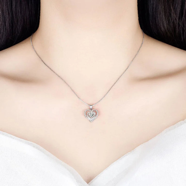 2022 Fashion 925 Sterling Silver Necklaces for Women Gifts Elegant Romantic Love Heart Lady Valentine'S Day Jewelry Gifts