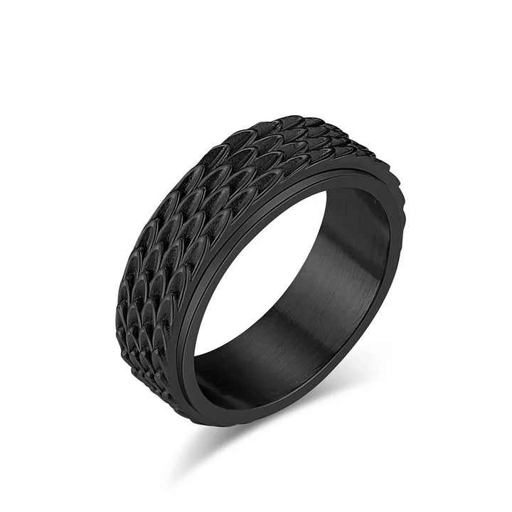 Dragon Scale Stainless Steel Anxiety Ring for Men Spinner for Anxiety Cool Ring Gifts for Him
