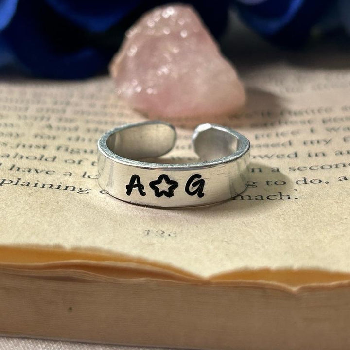 Adjustable Custom Couples Heart Ring, Anniversary Gift Idea | Promise Ring | Valentine’S Day | Couple Ring | Bestie Ring