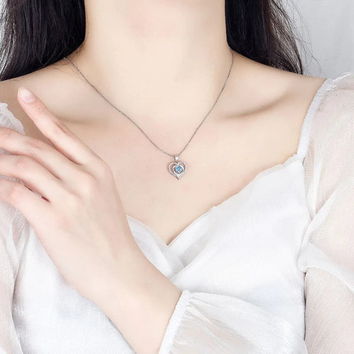 2022 Fashion 925 Sterling Silver Necklaces for Women Gifts Elegant Romantic Love Heart Lady Valentine'S Day Jewelry Gifts