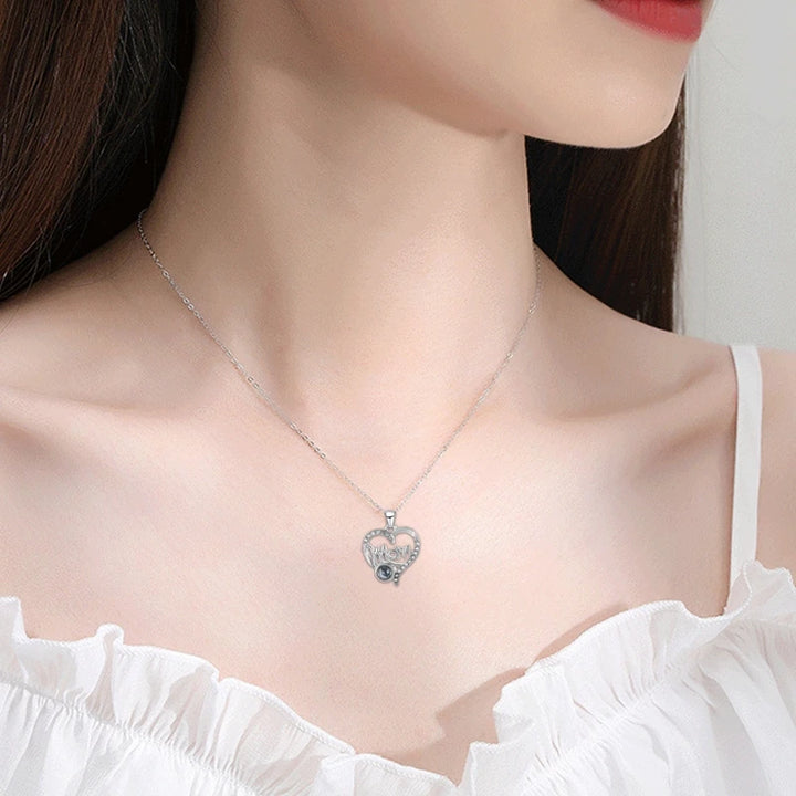 I Love You Mom Necklace in 100 Languages -Mothers Day Gifts for Mom Valentines Day Christmas Birthday Mom Gifts