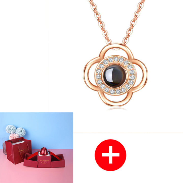 Hot Valentine'S Day Gifts Metal Rose Jewelry Gift Box Necklace for Wedding Girlfriend Necklace Gifts