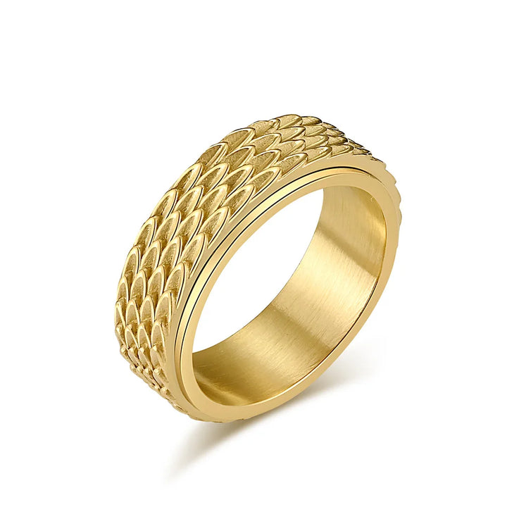 Dragon Scale Stainless Steel Anxiety Ring for Men Spinner for Anxiety Cool Ring Gifts for Him