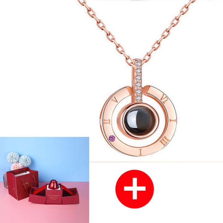 Hot Valentine'S Day Gifts Metal Rose Jewelry Gift Box Necklace for Wedding Girlfriend Necklace Gifts