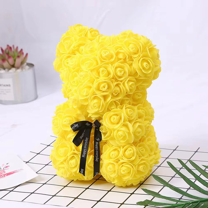 Teddy Bear Valentine'S Day Gift Creative Rose Bear Gift PE Flower Romantic Foam Bear Christmas Decorative Gift Mother'S Day