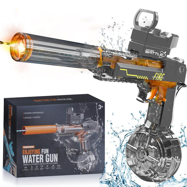 【Dealsforyoudays】Electric Water Shooter with LED Lights, Powerful Squirt Water Pistol for Kids/Aldults,Long Range Shoot Reach to 26-35Ft Outdoor Water Toy,High Powered IP67 Waterproof for Summer, Outdoor,Party,Birthday Giftp