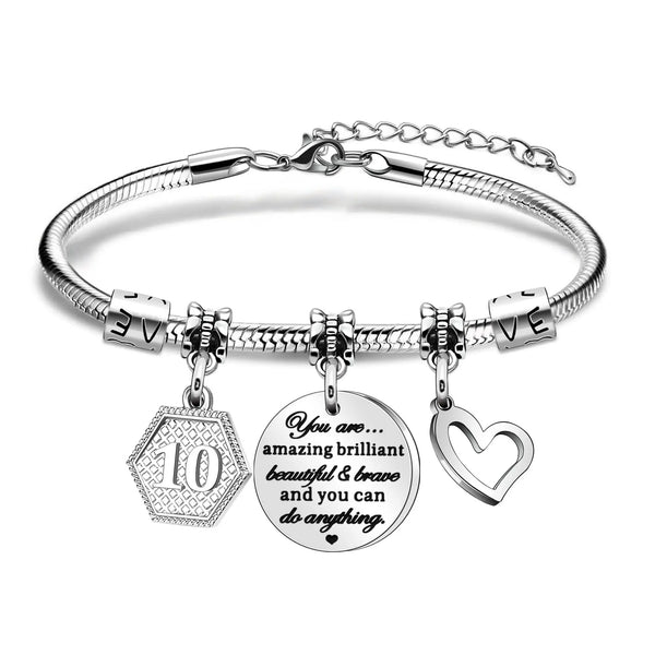Birthday Gifts for Women Girls Bracelet Birthday Charm Bracelet 10Th - 19Th 21St Birthday Gifts for Daughter Niece Sister Friend