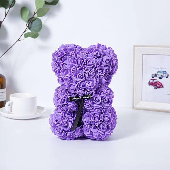 Teddy Bear Valentine'S Day Gift Creative Rose Bear Gift PE Flower Romantic Foam Bear Christmas Decorative Gift Mother'S Day