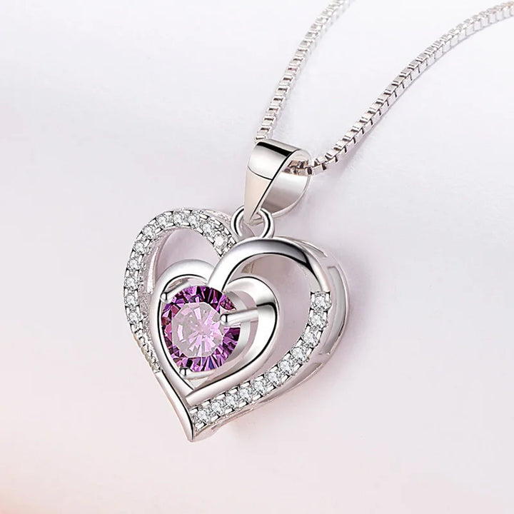 2022 Fashion 925 Sterling Silver Necklaces for Women Gifts Elegant Romantic Love Heart Lady Valentine'S Day Jewelry Gifts