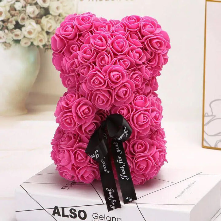 Teddy Bear Valentine'S Day Gift Creative Rose Bear Gift PE Flower Romantic Foam Bear Christmas Decorative Gift Mother'S Day