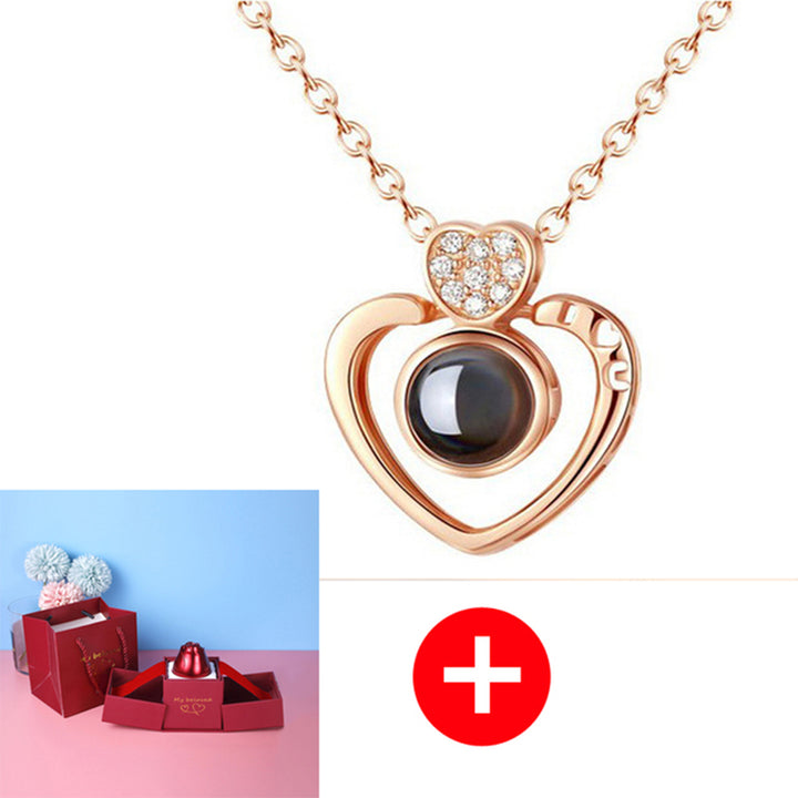 Hot Valentine'S Day Gifts Metal Rose Jewelry Gift Box Necklace for Wedding Girlfriend Necklace Gifts