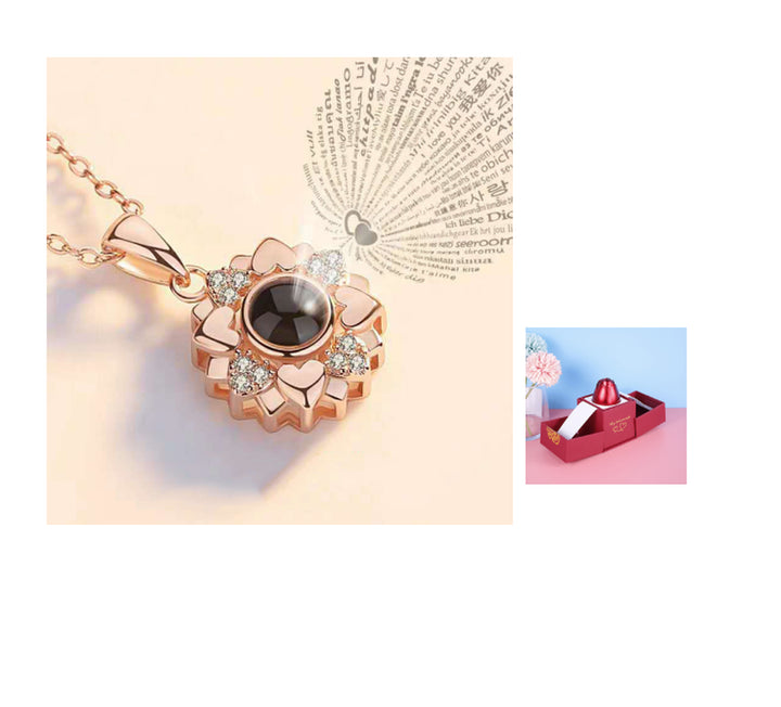 Hot Valentine'S Day Gifts Metal Rose Jewelry Gift Box Necklace for Wedding Girlfriend Necklace Gifts