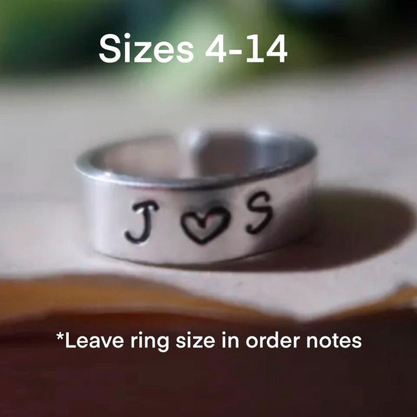 Adjustable Custom Couples Heart Ring, Anniversary Gift Idea | Promise Ring | Valentine’S Day | Couple Ring | Bestie Ring