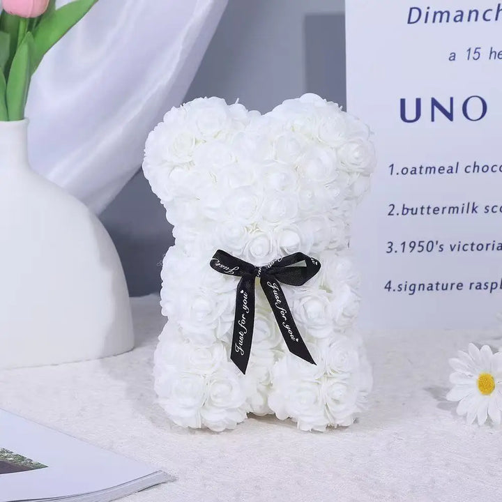 Teddy Bear Valentine'S Day Gift Creative Rose Bear Gift PE Flower Romantic Foam Bear Christmas Decorative Gift Mother'S Day
