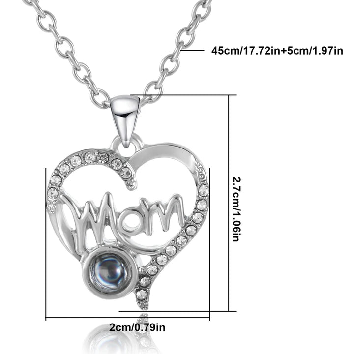 I Love You Mom Necklace in 100 Languages -Mothers Day Gifts for Mom Valentines Day Christmas Birthday Mom Gifts