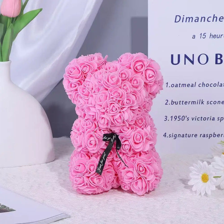 Teddy Bear Valentine'S Day Gift Creative Rose Bear Gift PE Flower Romantic Foam Bear Christmas Decorative Gift Mother'S Day