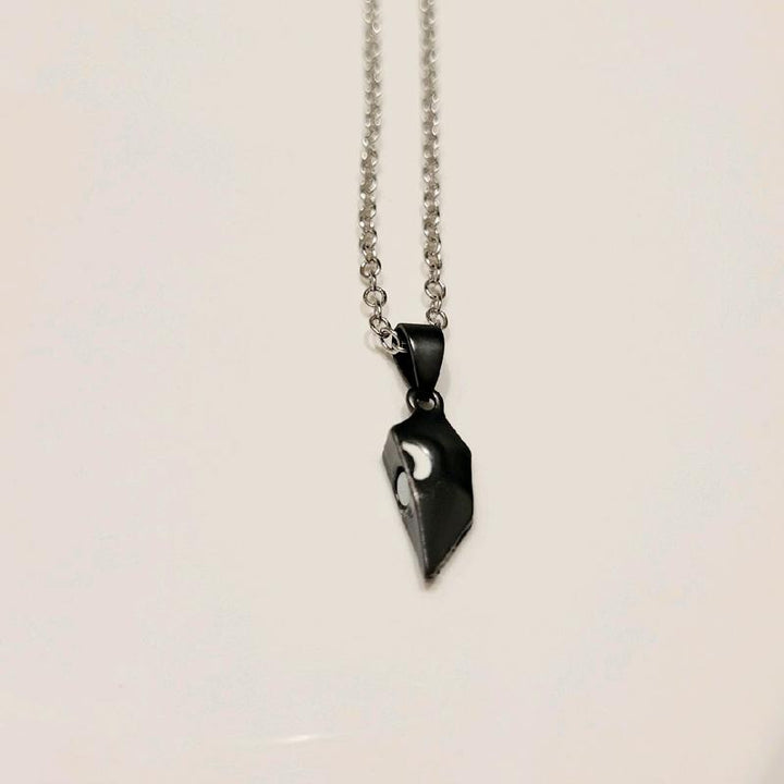 Magnetic Sun & Moon Heart Couple Necklaces